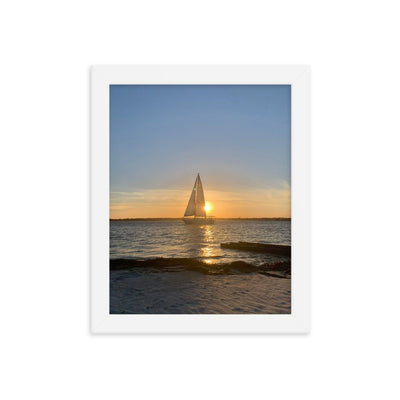 Sunset Sail Framed poster - Ikan Island
